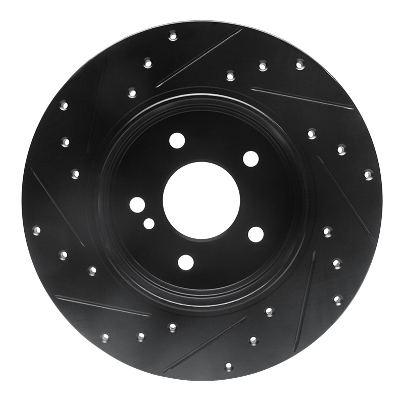 Mercedes-Benz E320 Brake Rotor (1) - Rear Right - R1 Concepts - Drilled & Slotted - Black - `98-`03